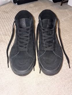 Vans Sk8-Hi Black Suede Canvas Men’s Size 10 PopCush Skate Shoes