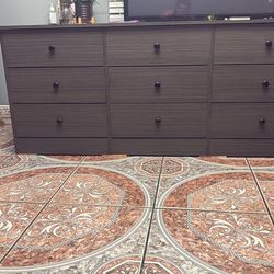 Grey 9 drawer dresser