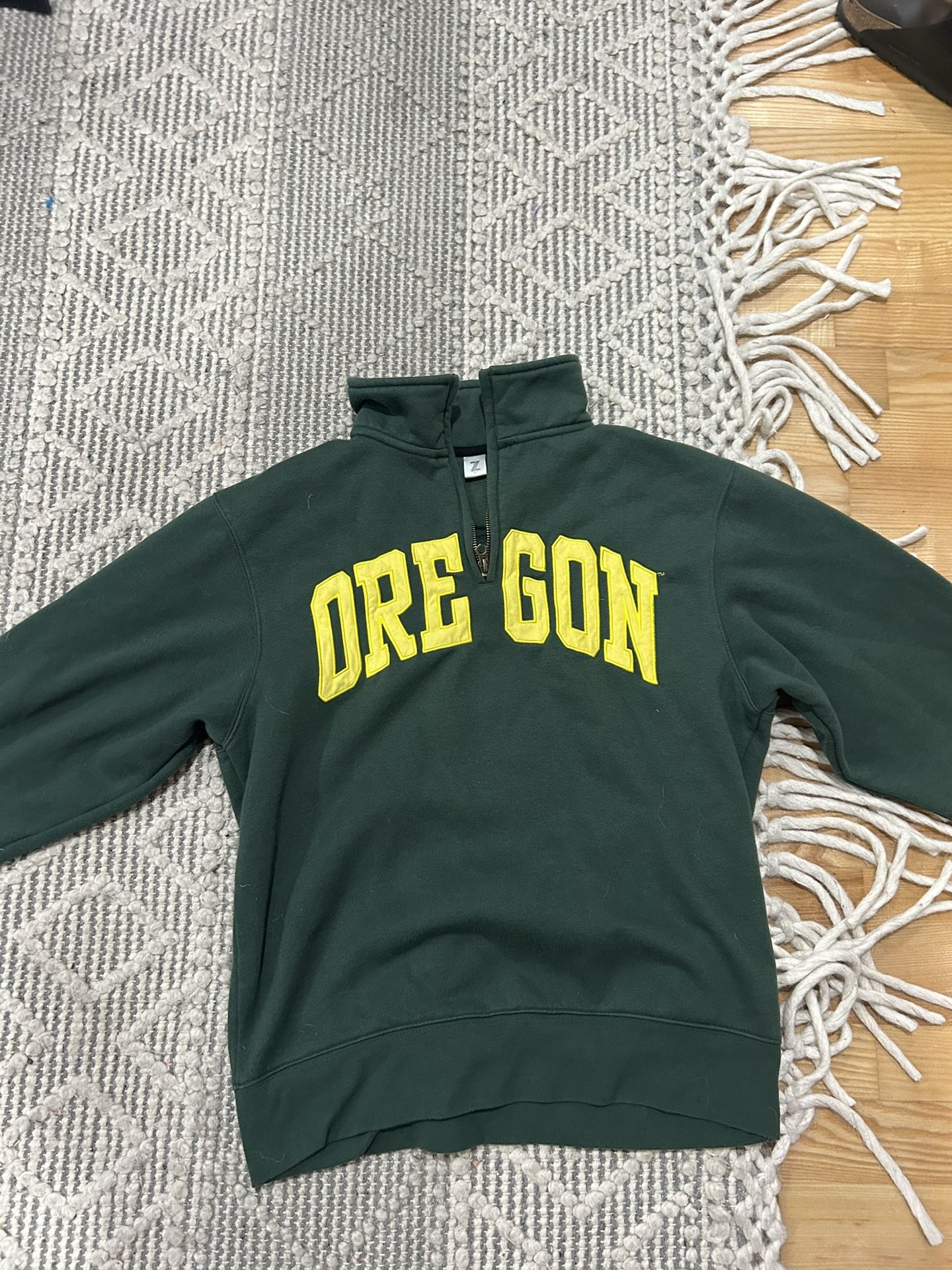 Vintage Oregon quarter zip sweatshirt green and yellow #college #vintage
