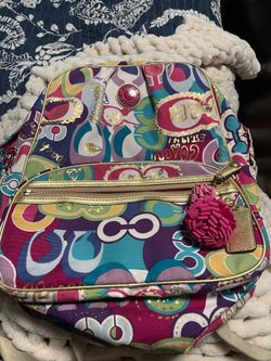 Coach Poppy Glam Multicolor Backpack F19432