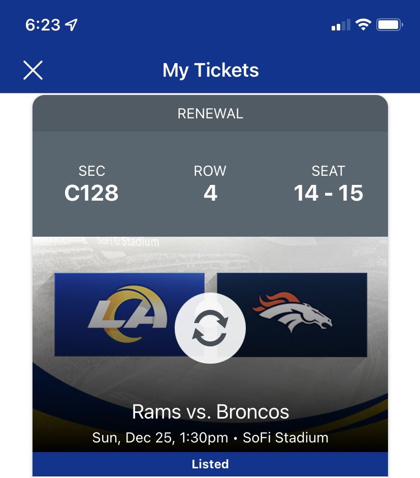 Rams vs. Broncos Xmas Day Game Sofi