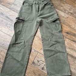 Shein-Olive Green Utility/Cargo Pants -Size 28