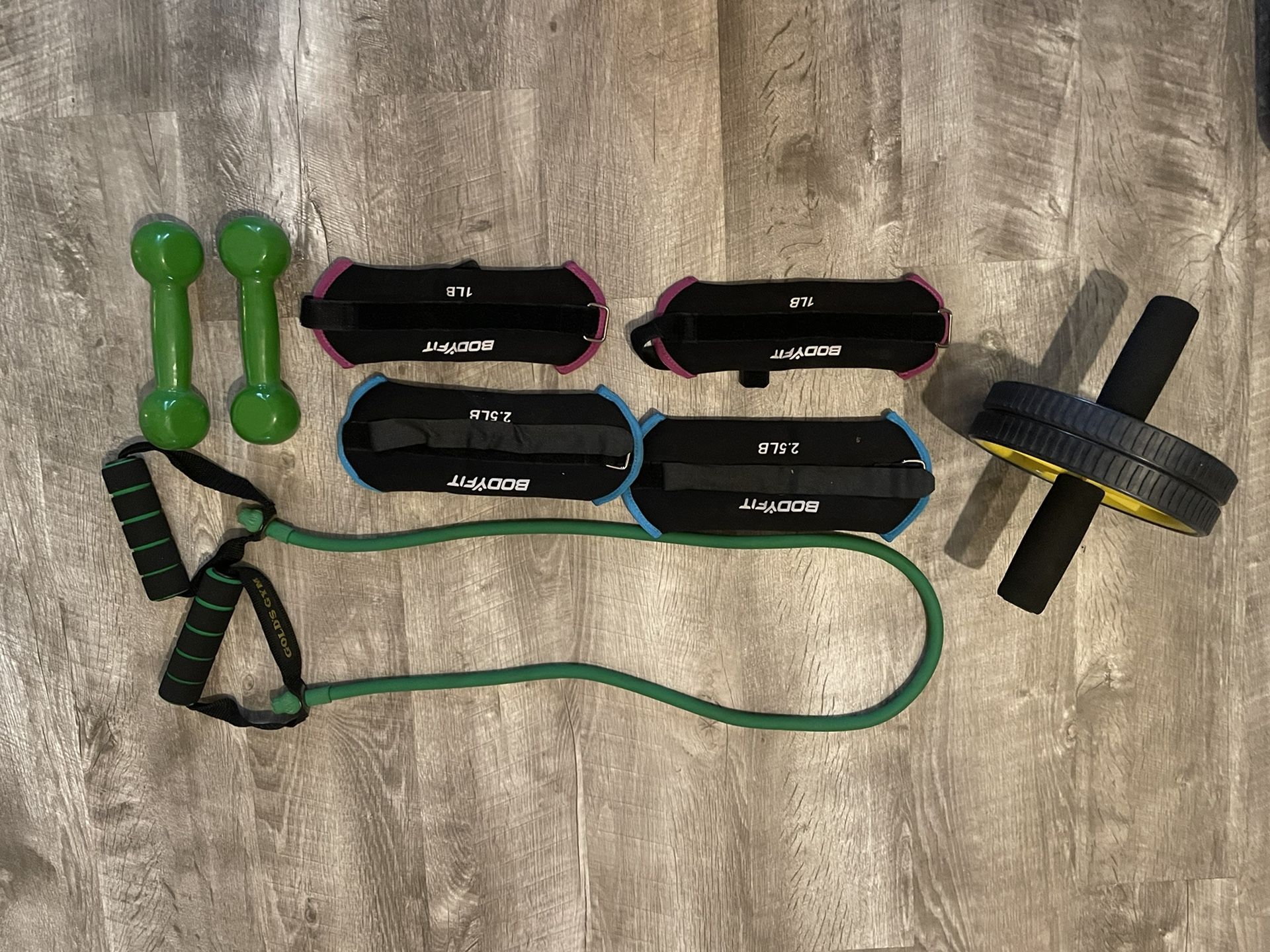 At Home Gym - Weights, Ab Roller And More