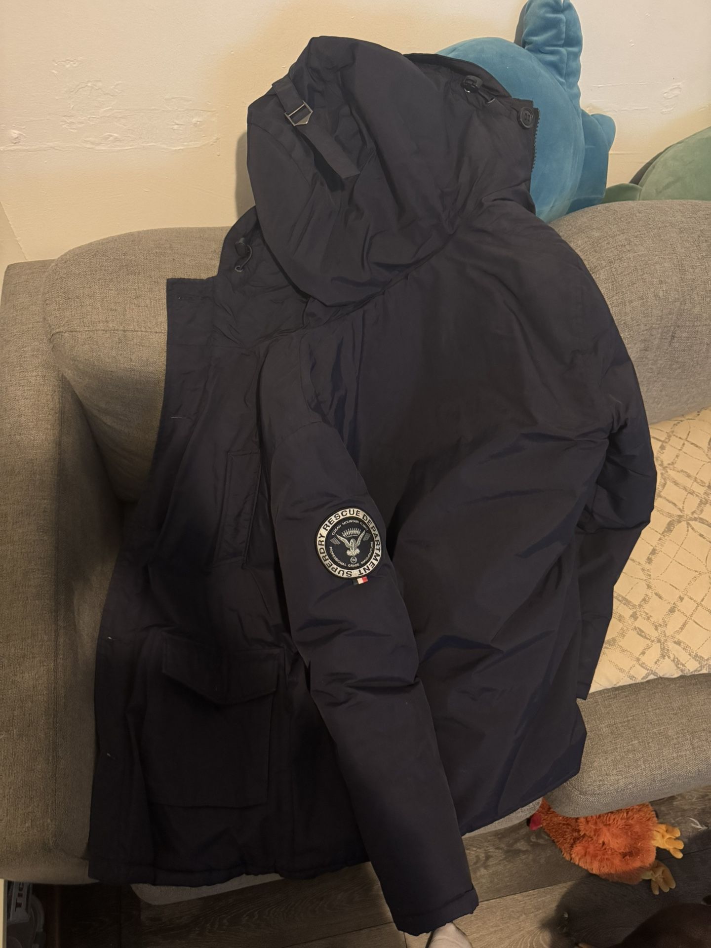 Superdry Parka - Large, Navy Blue