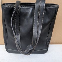 Coach 7776 Hampton Black Leather Tote Shoulder Bag