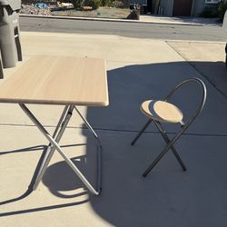 Folding Desk & Folding Chair  (x2)