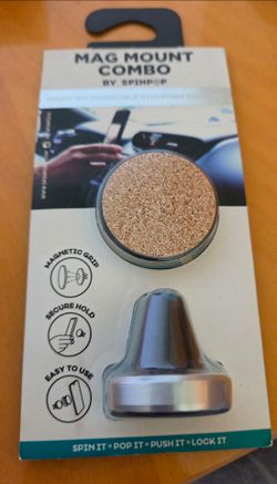Spinpop magnetic car vent mount & phone grip (Brand New)