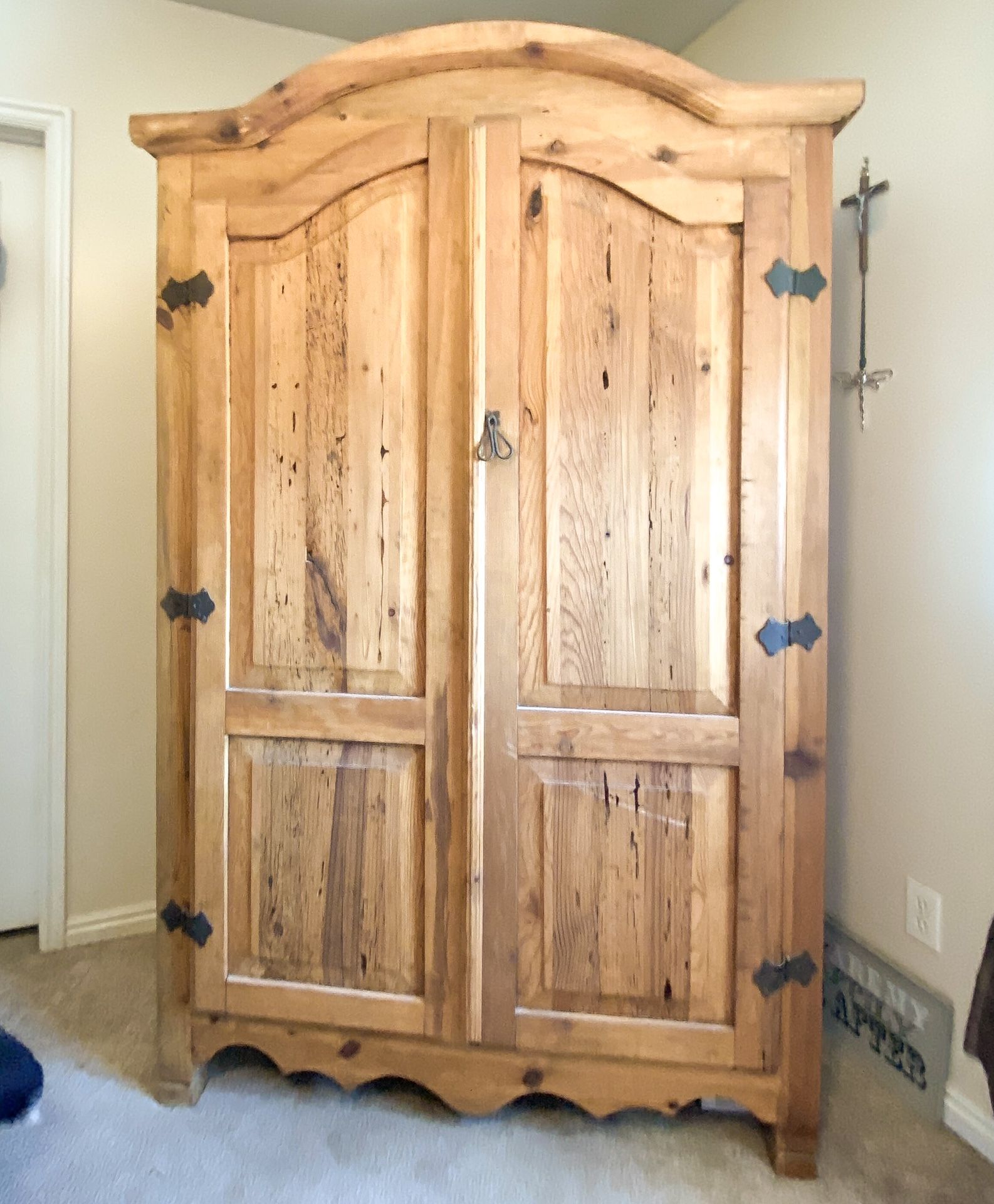 Oak antique armoire cabinet