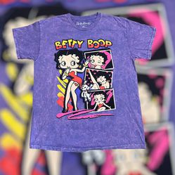 Betty Boop  Tie Dye T-Shirt Medium Purple NWT