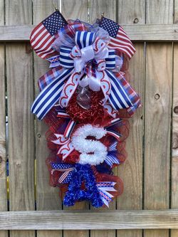Patriotic 4th Of July Swag Wreath