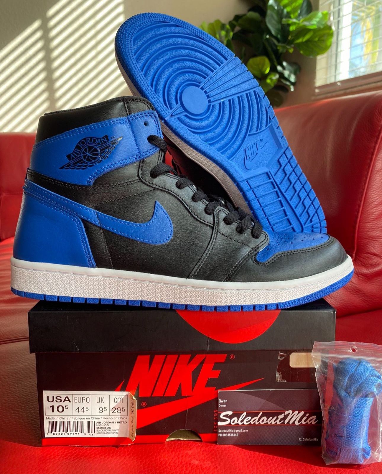 Nike Air Jordan 1 Royal OG HIGH sz10.5 Pass DS Breds Banned Shattered Lost And Found FOAMPOSITE