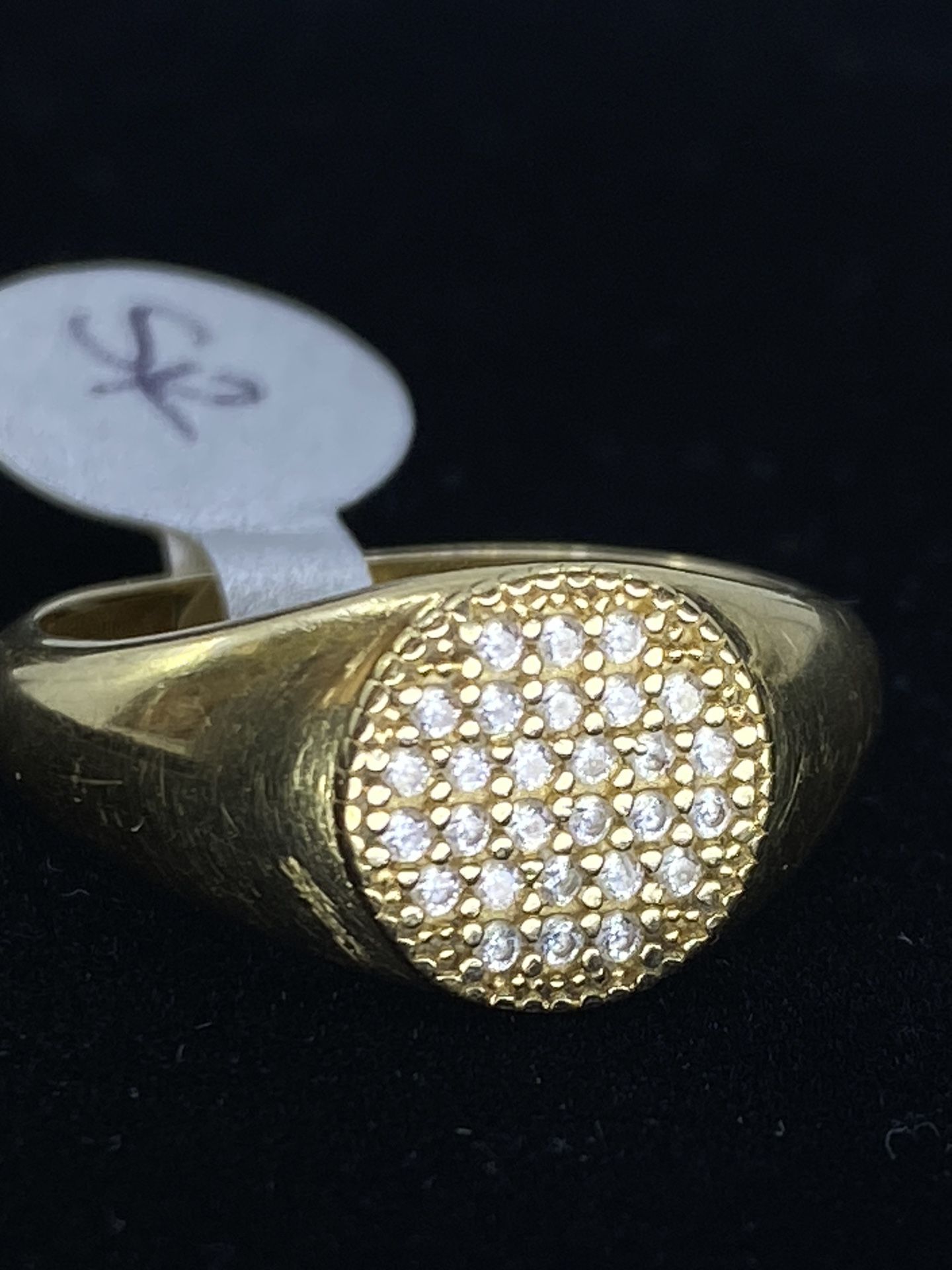 $275 Yellow Gold W Zirconia Signet Ring