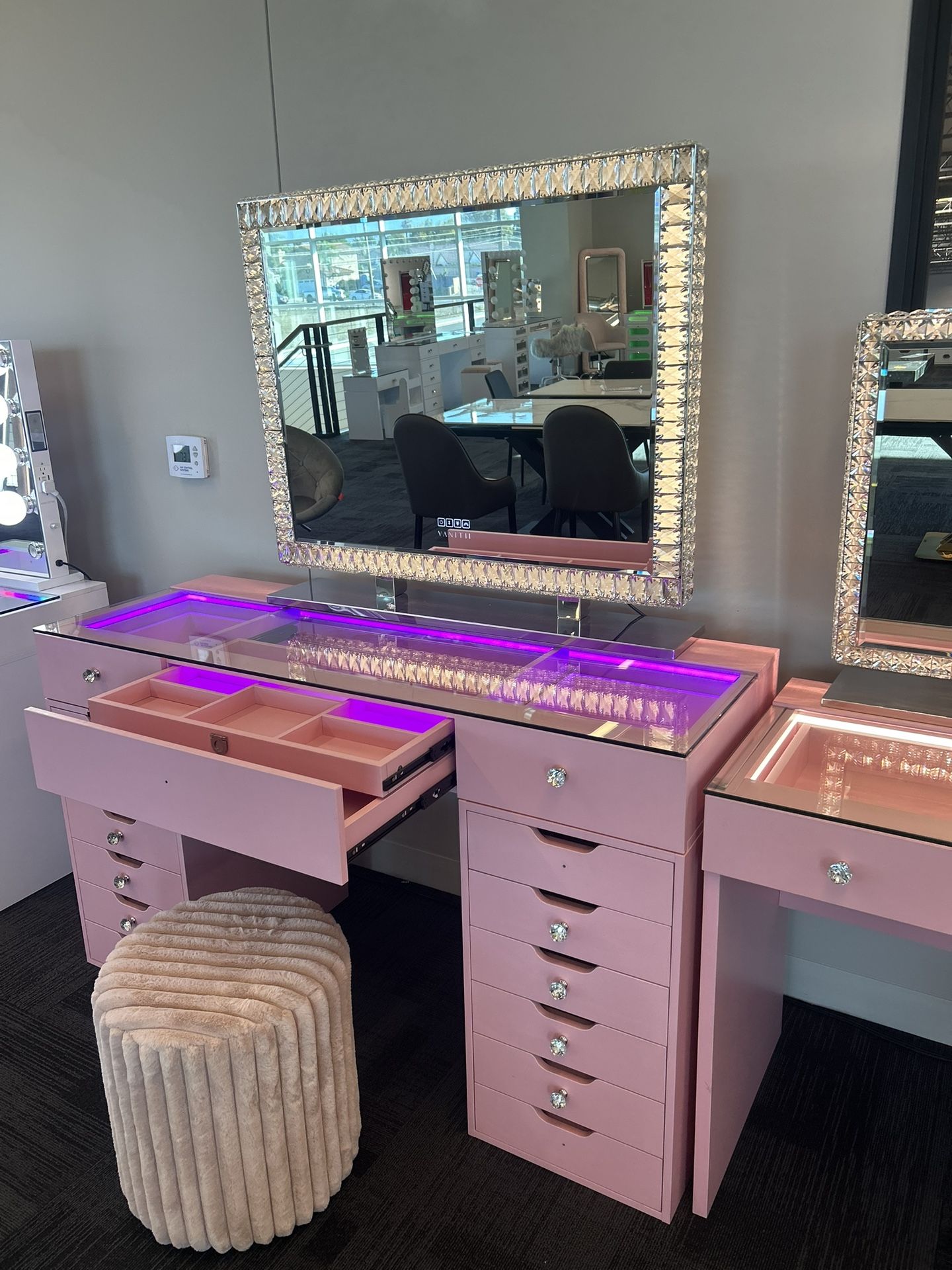 Brand New Super Elegant Crystal LED Design Vanity Set