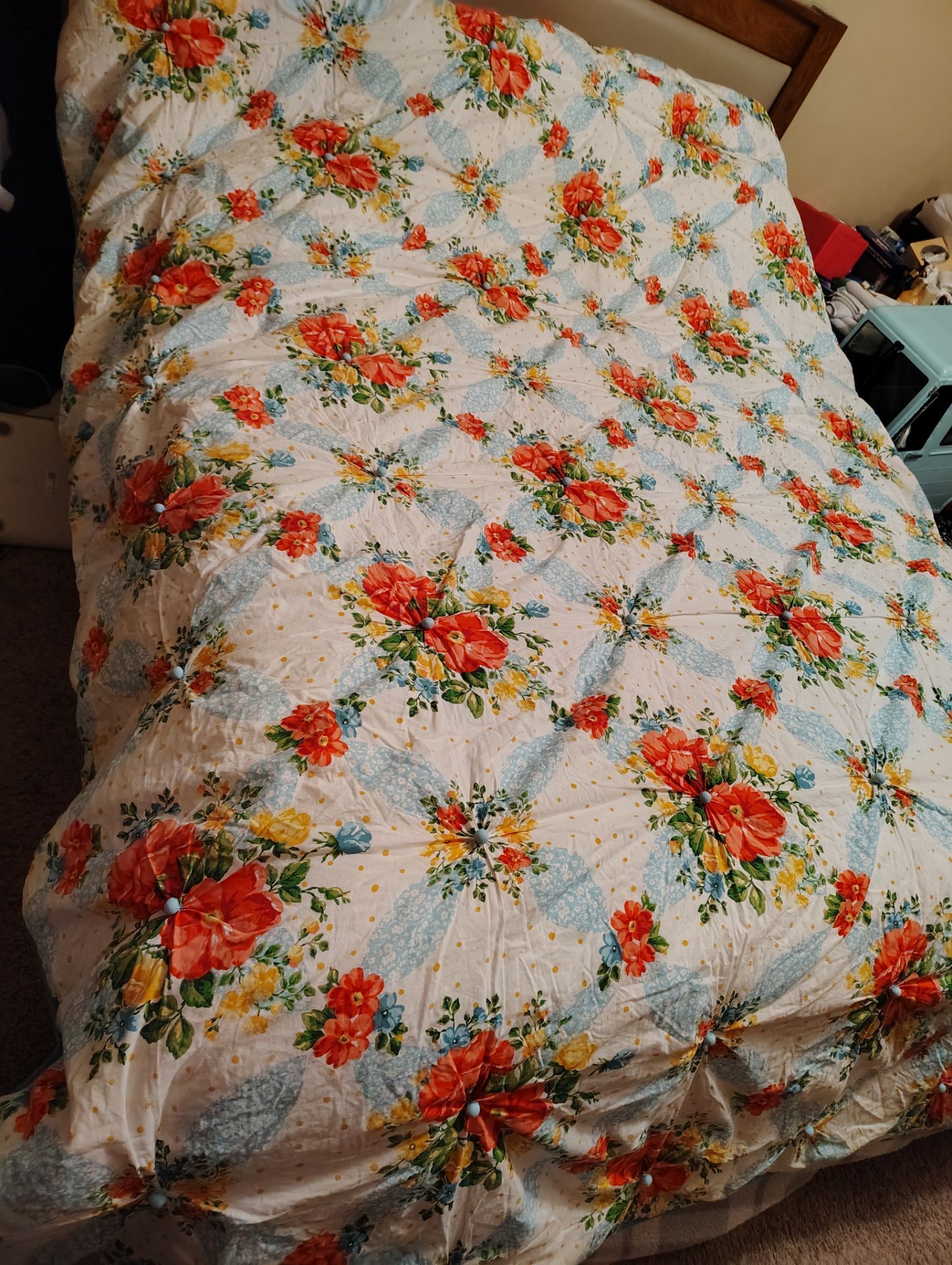Pioneer woman King sized quilt with 2 shams