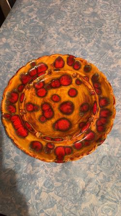 Orange and red mid century Ashtray