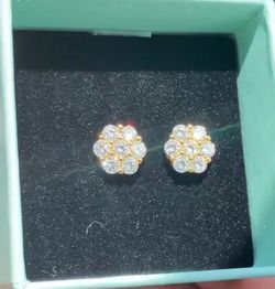 VVS1 Moissonite Earrings 14K Gold Plated