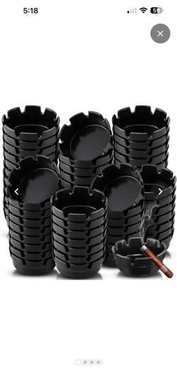 100 Pcs Round Black Plastic Ashtrays Cigar Bulk Black Ashtray for Home Restaurant Bar Indoor Outdoor, 4 Inches in Diameter