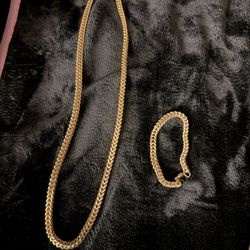 Gold Chain And Bracelet 10k 