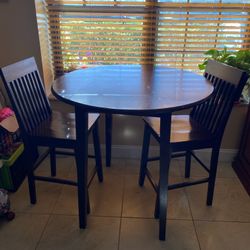 Solid Wood Dining Set - Bar Height Table with 2 Chairs - Delivery Available for a Fee - See My Other Items 😀