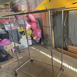 Rolling Heavy Duty Garment With Extended Bars  Double 100 Pounds Capacity 