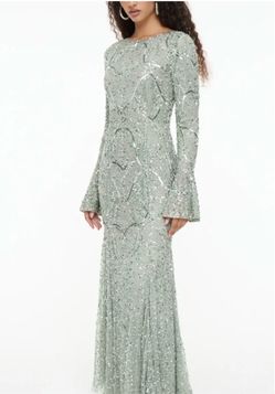 Sage Green Sequin Maxi Gown size 10