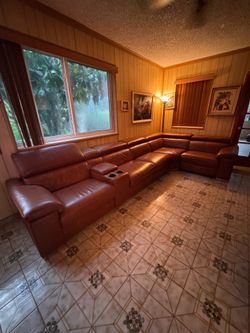Leather sectional
