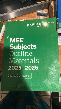 Kaplan MEE Subjects Outline Materials 2025–2026