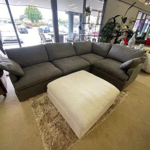 Smoke Cloud Comfy Plush Sectional Sofa Couch 