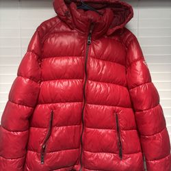 Red Guess Puffer Jacket 