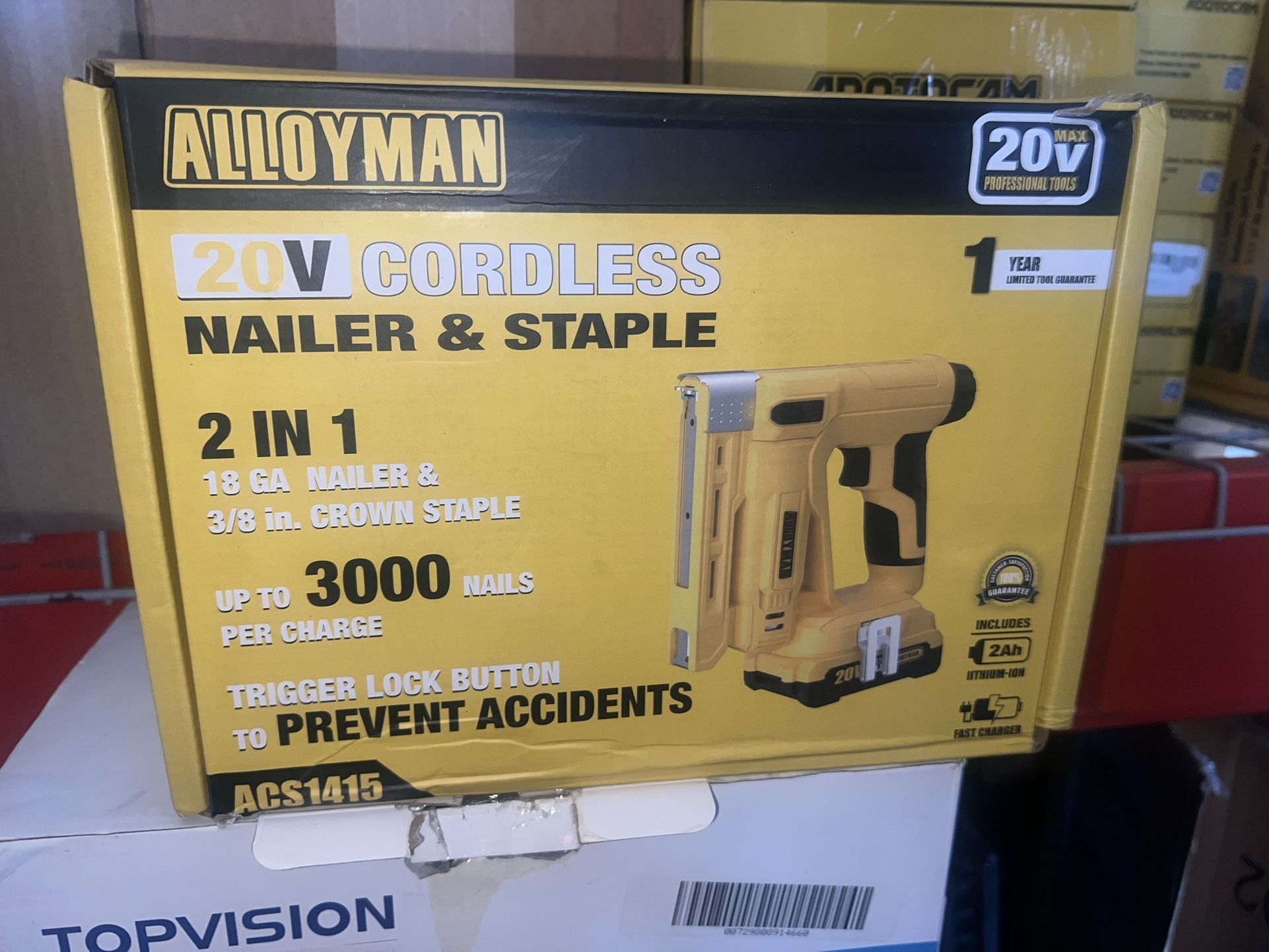 3/8''Crown Stapler, 18 Gauge 2 in 1 Cordless Brad Nailer/Electric Stapler