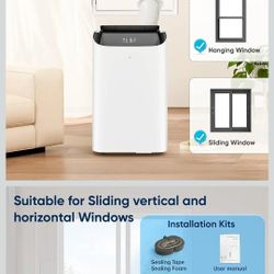 Kamlam 12000 BTU Portable Air Conditioner, 3-IN-1 Free Standing Cooling Portable AC Unit with Fan & Dehumidifier Function, Remote Control & 24H Timer