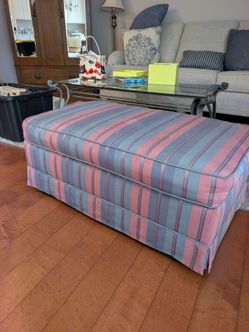Large Upholstered Ottoman with Skirted Base