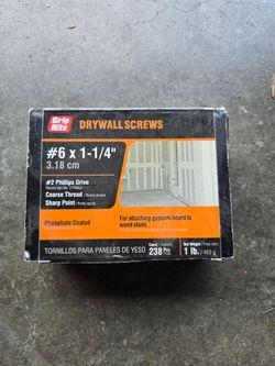 Grip-Rite #6 x 1-1/4 in. #2 Phillips Bugle Head Coarse Thread Drywall Screws 1 lb. Box