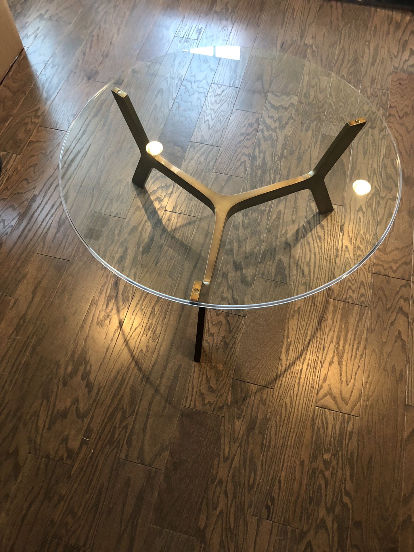 Brand new Crate and Barrel brass coffee table