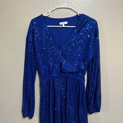 Royal blue sequence Romper