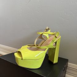 Wilddiva Neon Yellow Pumps/heels 