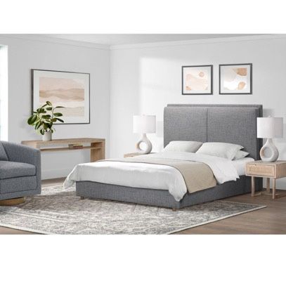 Becki Owens Upholstered Bed Frame Queen And Chair