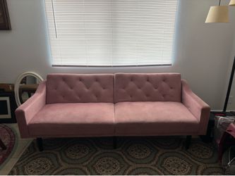 Pink fouton couch