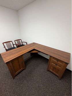 Wooden office desk