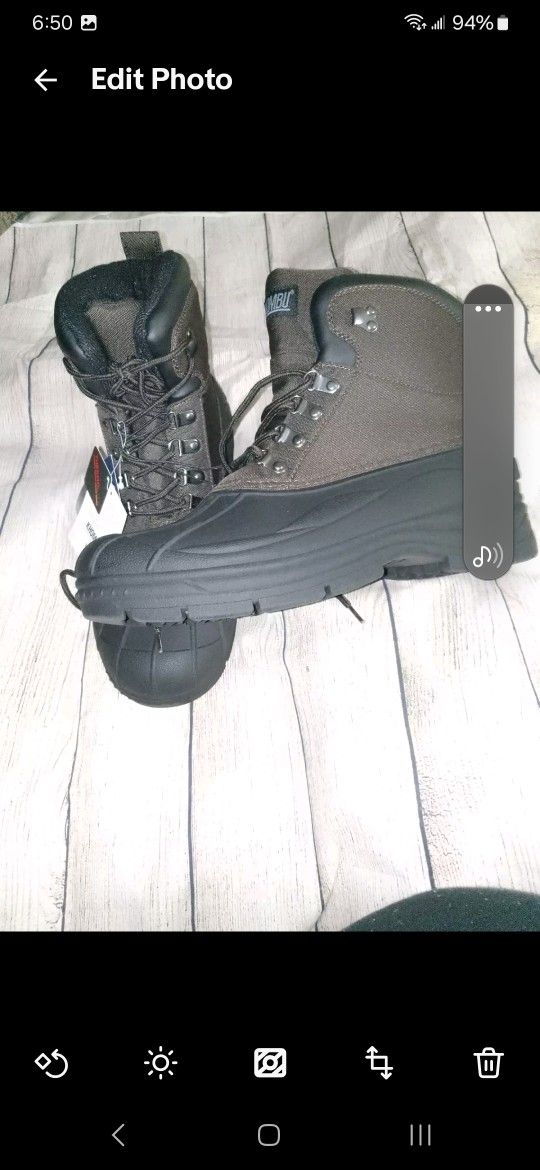 Khombu Men's Duck Boots 12 Brown/Rubber Waterproof Insulated