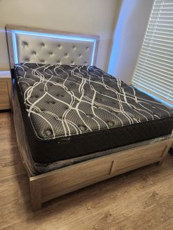 Queen Bed Frame With Mattress Set