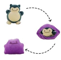 Pokemon Reversible Plush, Ditto Pokemon Plush, Ditto Reversible