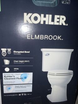 New Kohler Elmbrook Elongated Toilet White