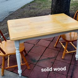 French Country Wooden Kitchen Table With 2 Chairs / Small Kitchen Table