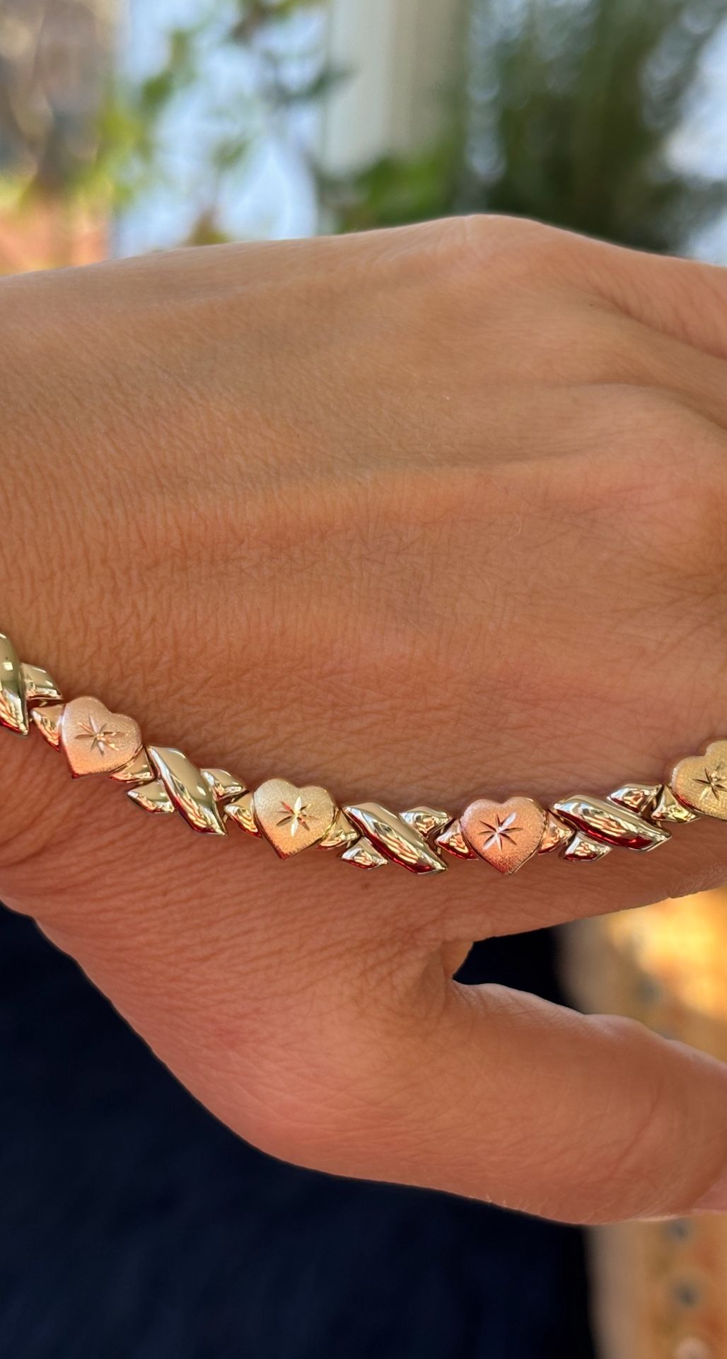 14K Gold Heart X Necklace