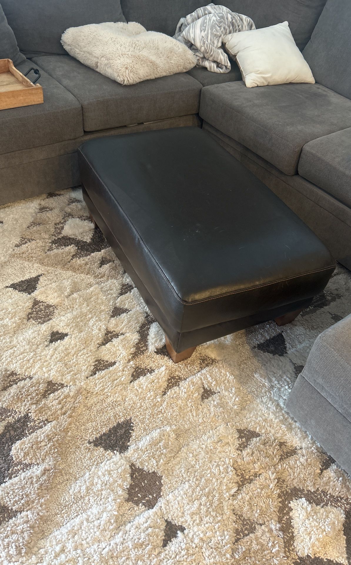Ottoman Couch Foot Rest Leather