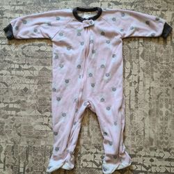 Just Born 24M Pink Fleece Sheep Footie Pajamas