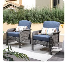 NEW IN BOX PATIO CONVERSATION CHAIRS SET OF 2