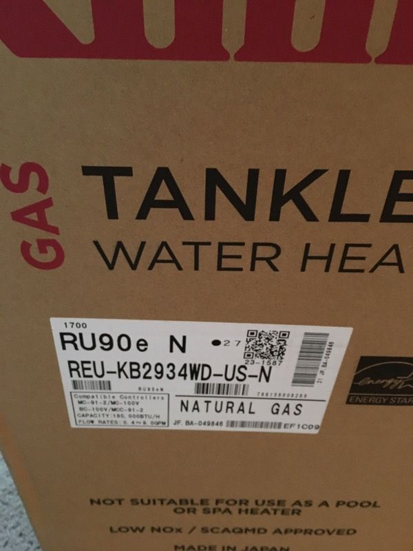 New Rinnai (RU90e N) REU-KB2934WD-US-N Gas Tankless Water Heater for Sale  in Decatur, GA - OfferUp
