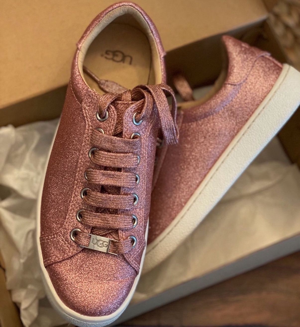 Pink Glitter UGG Sneakers Women's 6 New In Box